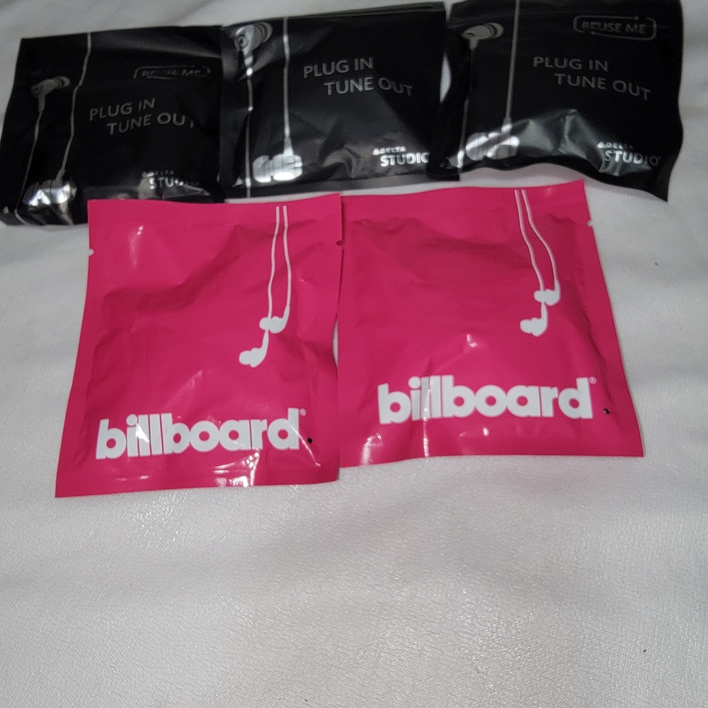 Delta Pink and Black Earbud Headphones